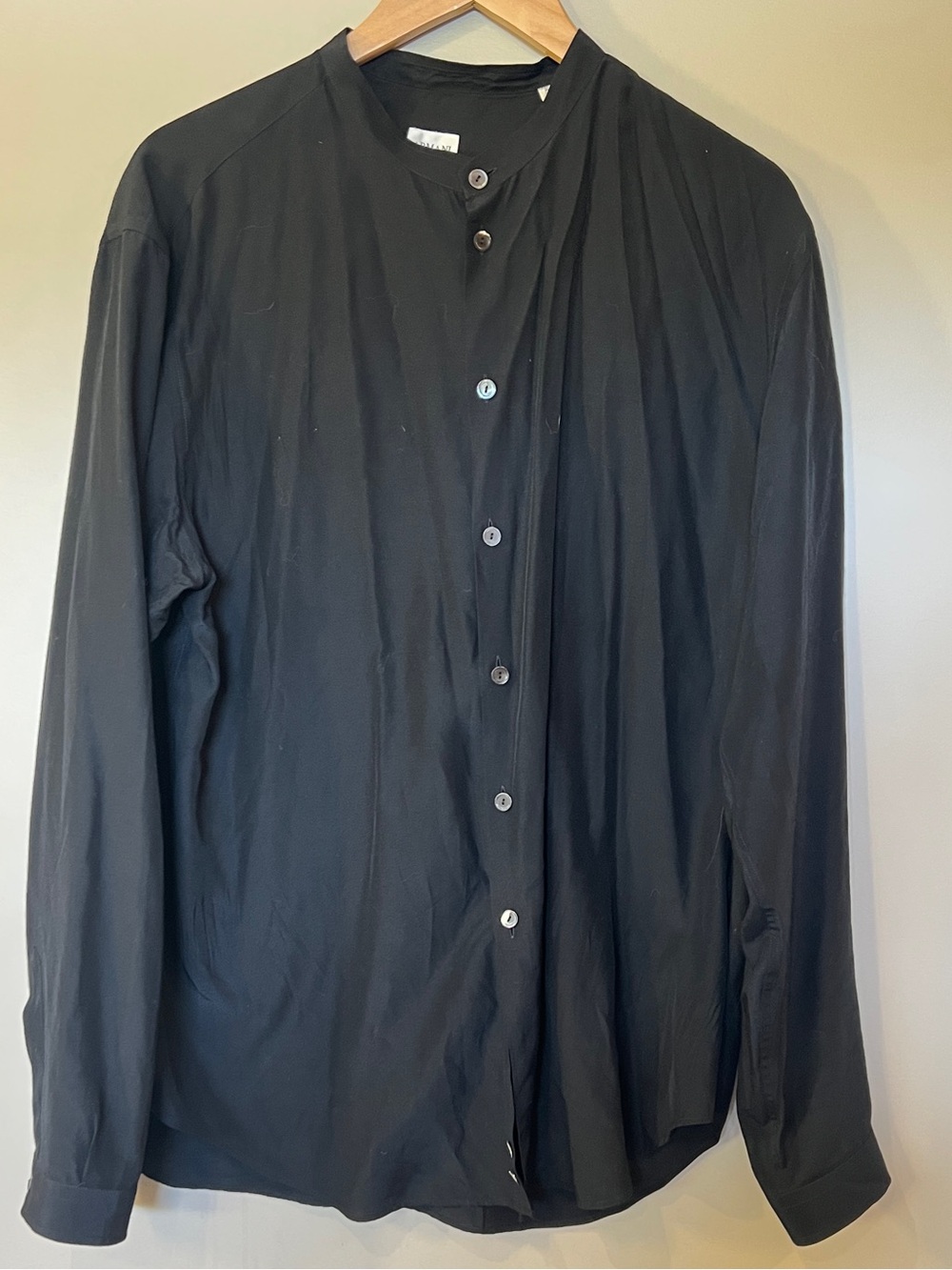 Armani Collezioni Black Silk Blend Button Up Shirt Men’s XL Luxury Designer - Picture 5 of 8